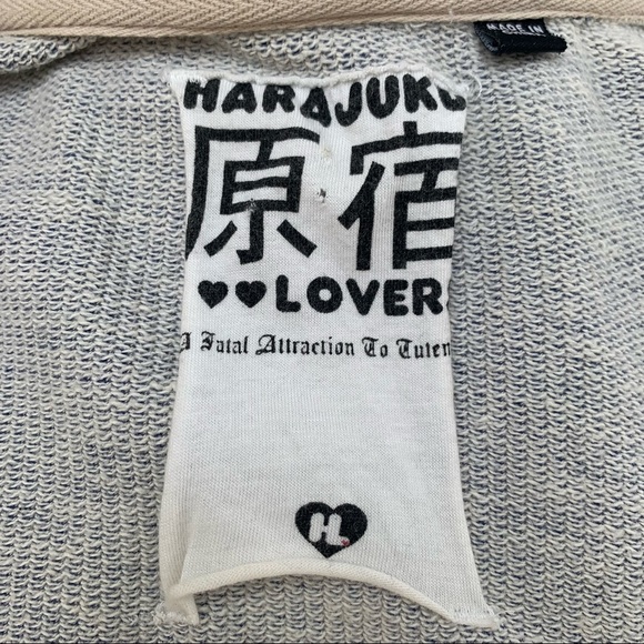 Y2K Harajuko Lovers rare long draped cardigan with hood - Picture 6 of 6